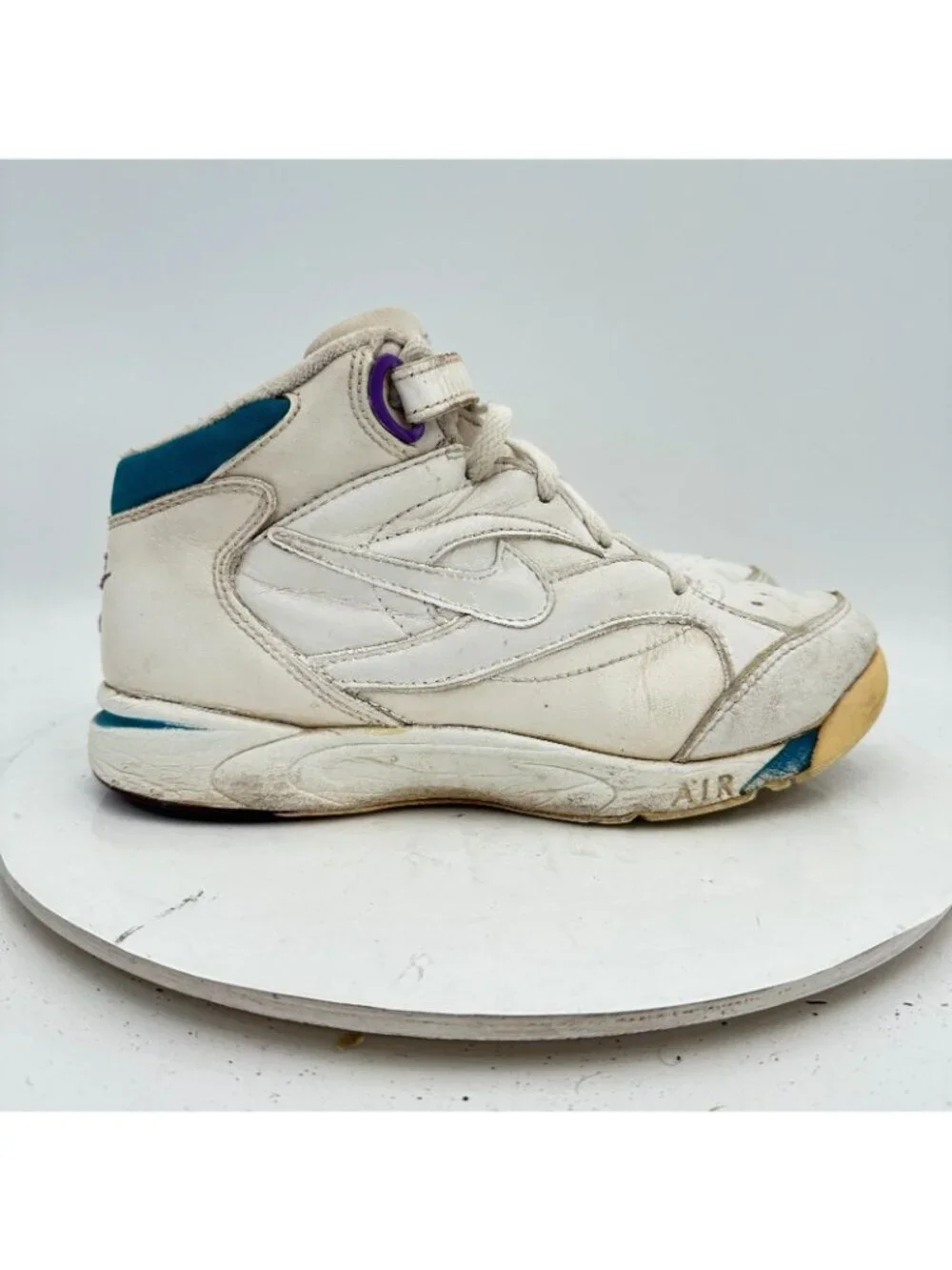 Vintage Nike Air Women Size 8 White Teal Purple Shoes Made In China